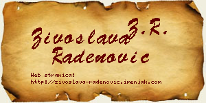 Živoslava Radenović vizit kartica